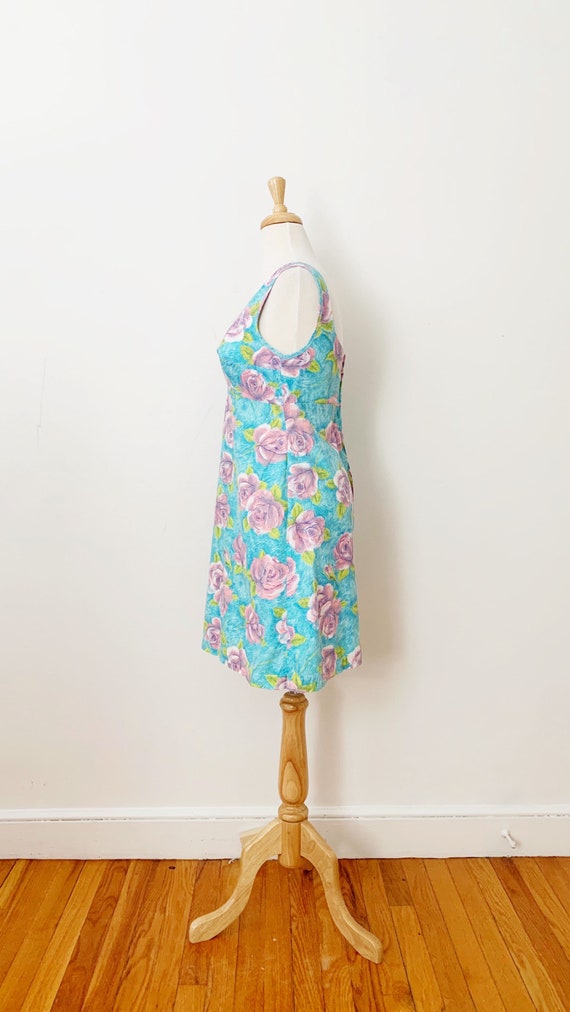 SALE 1960s / 60s Vintage Rose Print Sundress / Be… - image 6