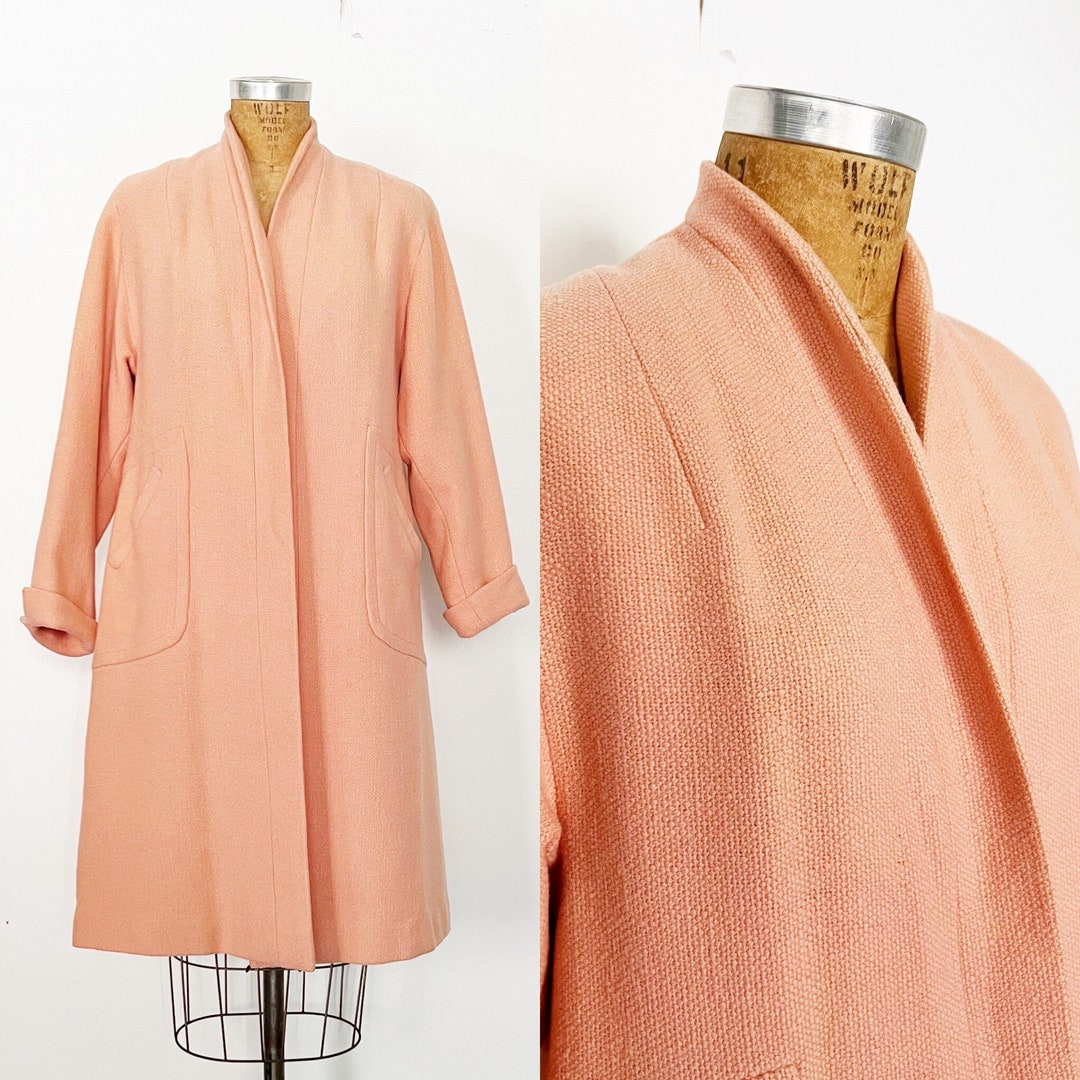 1950s / 50s Bubblegum Pink Wool Swing Coat / Small / Medium Etsy