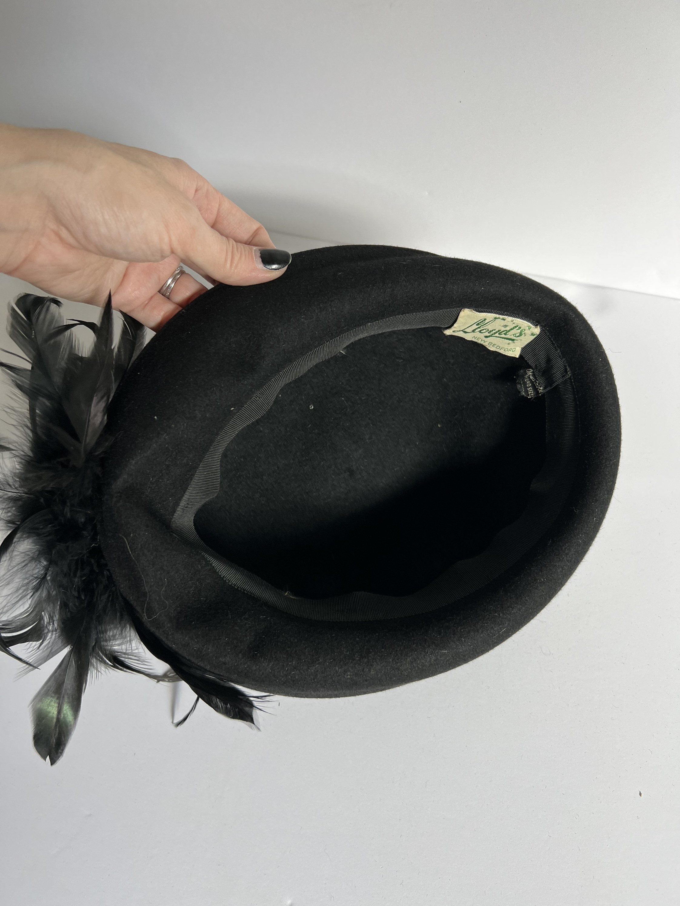 Chapeau Derby/church Hat Vintage En Feutre De Laine 100% Noir - Taille Unique - Occasions Spéciales