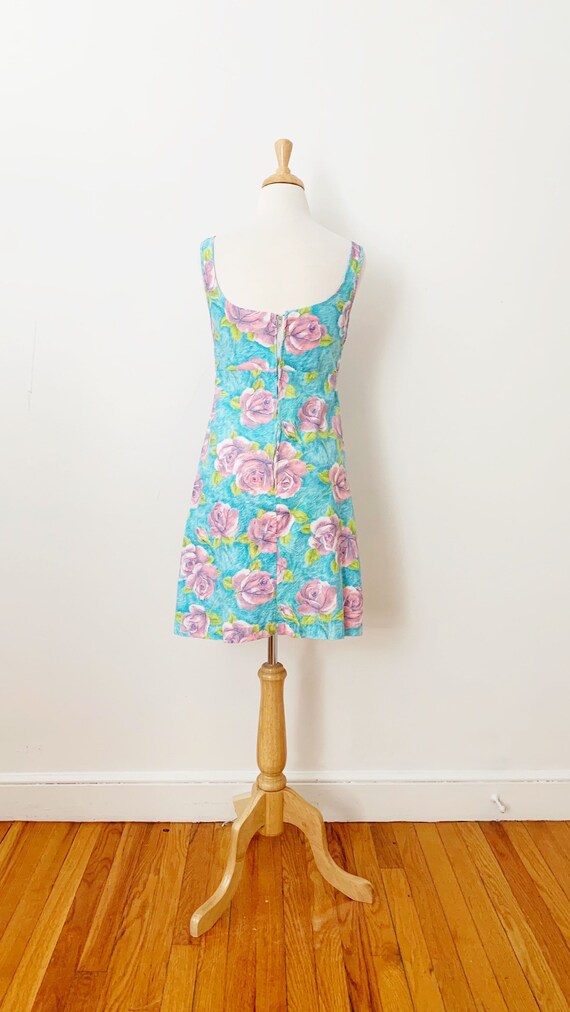 SALE 1960s / 60s Vintage Rose Print Sundress / Be… - image 5