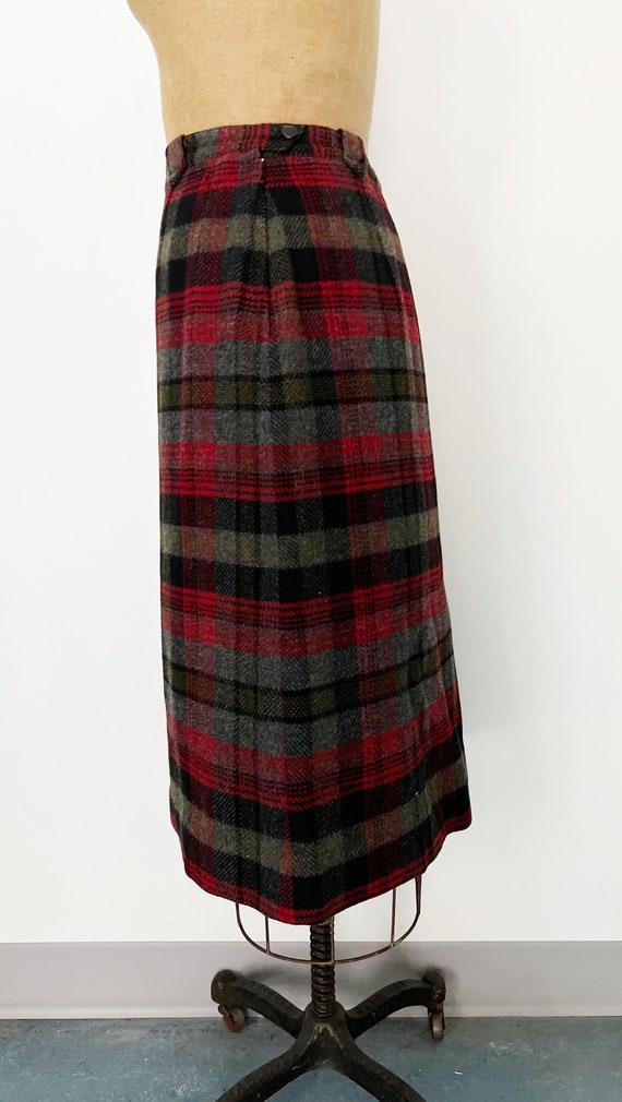 1950s / 50s Vintage Pendleton Wool Check Pencil S… - image 4