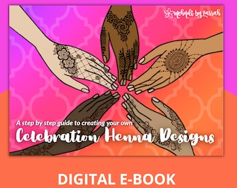 Celebration Henna Mehndi Mendhi Designs e-Book Eid Diwali Wedding Party Festival design printable book step by step guide tutorial