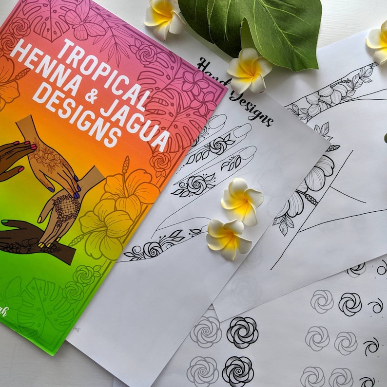 Henna Mehndi and Jagua Tropical Design Pattern Digital Book 100 Unique Patterns Art Ebook image 6