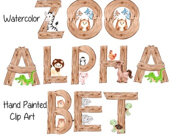 Animal alphabet clipart: