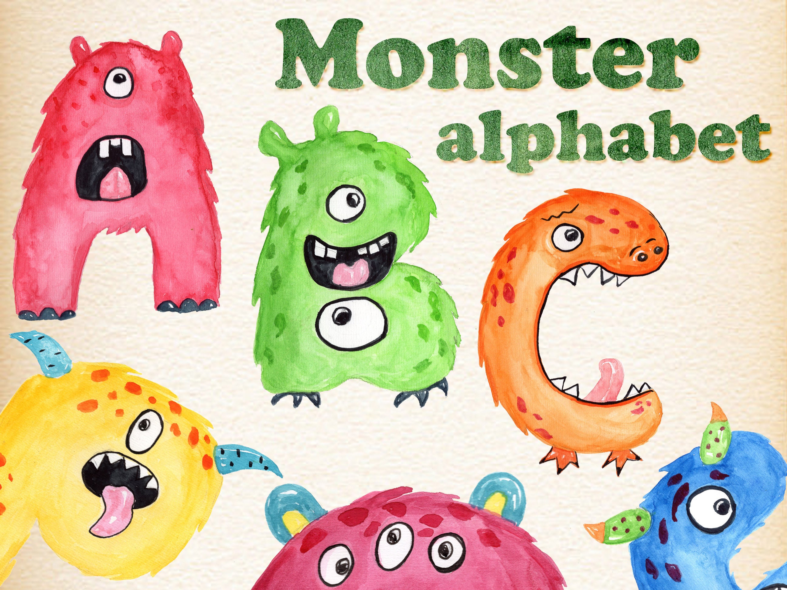 Kids Monster Alphabet R Illustrations Graphic by holycatart