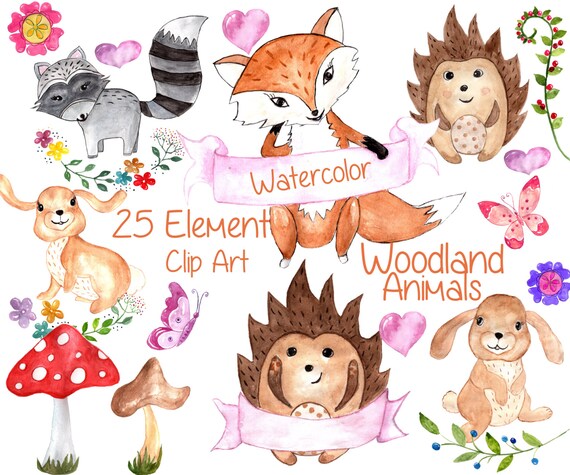 arte, acquerello carta Fauna Selvatica regalo ORIGINALE Stampa Woodland Amici animali