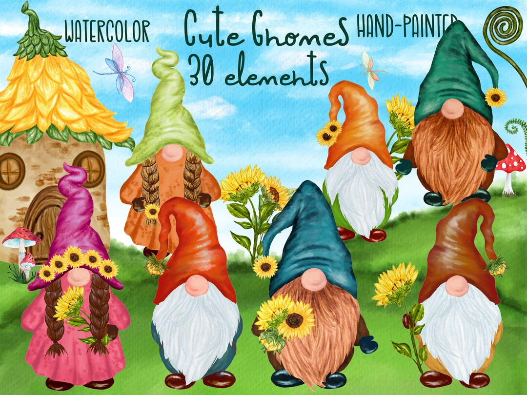 Cute Gnomes Clipart: fairy TALE Clipart Forest - Etsy