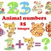 Animal Numbers Clipart: kids NUMBERS Clipart - Etsy