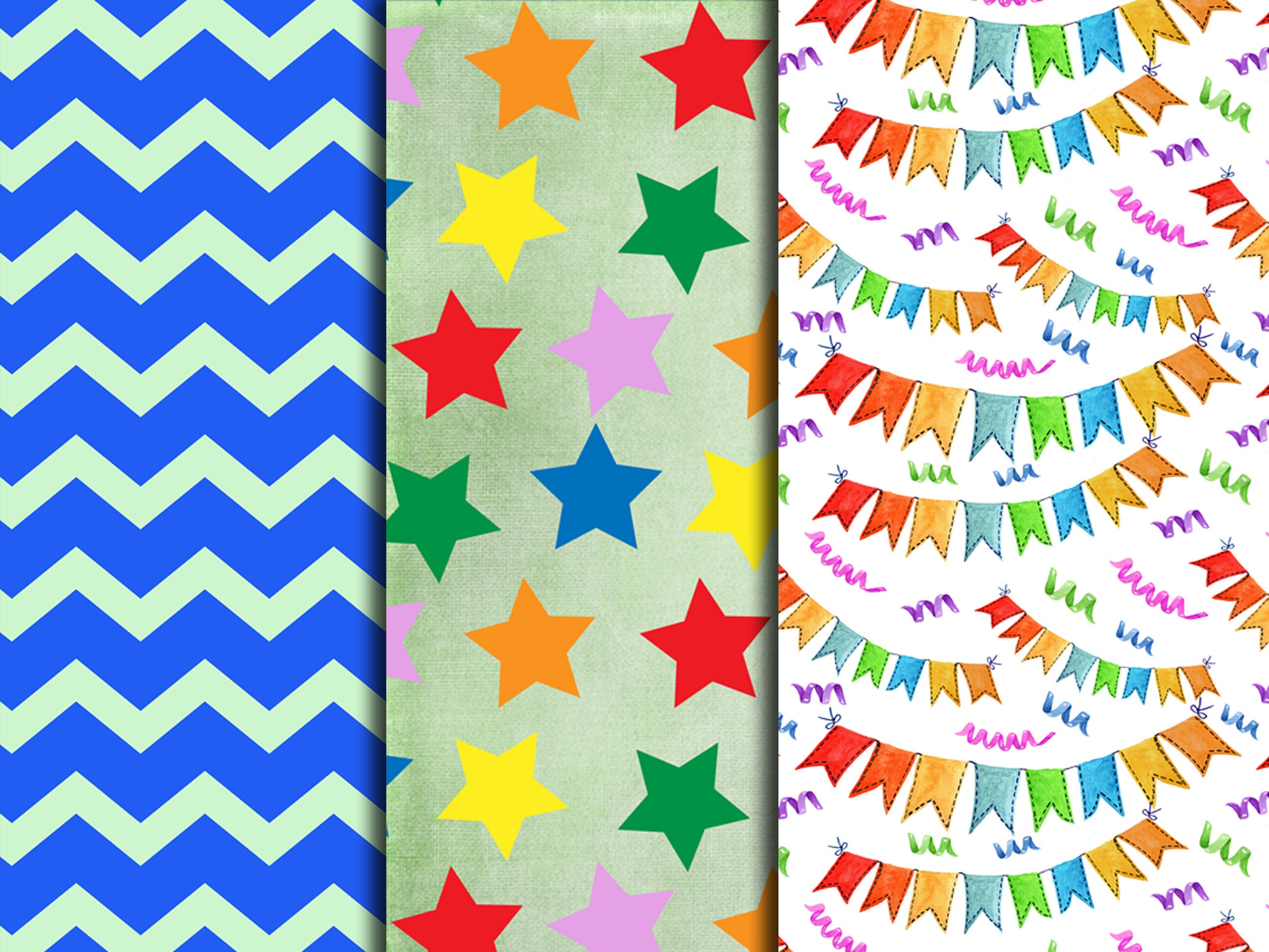 Birthday Digital Paper party DIGITAL Papers Etsy