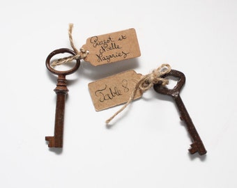 Sleutel met etiket voor uitstekend lijstplan