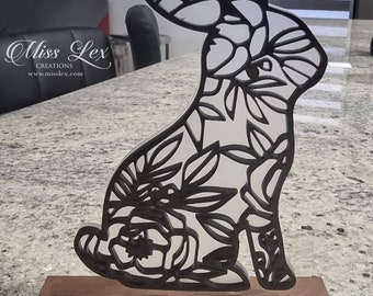 Acrylic Modern Design Bunny with Wood Stand