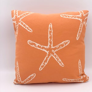 Starfish Accent Pillow Cover - Designer Fabric Pillow Cover - Made To Order