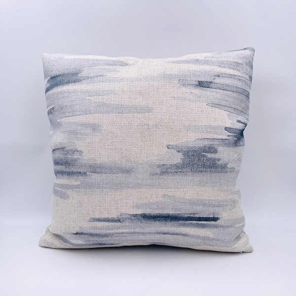 Kravet Lee Jofa "Awash" Panorama Collection 100% Linen Designer Fabric Pillow Cover - Designer Fabric Pillow Cover - Made To Order