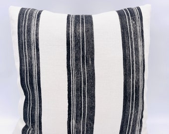 Kelly Wearstler "Askew" Cotton and Linen Striped Designer Fabric Pillow Cover - Made To Order