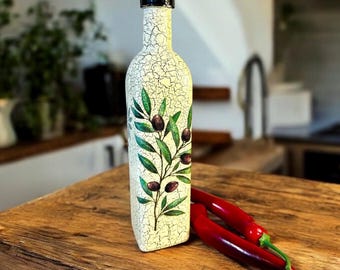 Olive oil or vinegar cruet, cooking oil bottle, kitchen gift, oil dispenser, foodie gift, kitchen storage and organization, 500 ml - 16 oz