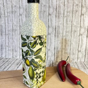 Hand Painted Avocado Oil Dispenser: Decoupage Kitchen Decor (500 ml) image 5
