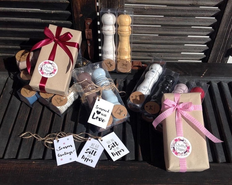 Wooden Salt and Pepper Grinders Rustic Mills for Spices Etsy