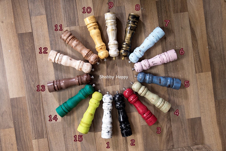 Wooden Salt and Pepper Grinders Rustic Mills for Spices Etsy