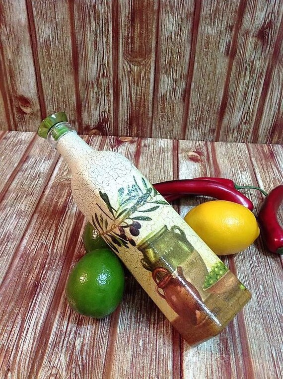 Olive Oil Dispenser Vinegar Bottle Glass Cruet Etsy