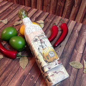 Olive oil dispenser, mediterranean kitchen decor, kitchen organization, cooking gift, cooking oil cruet, glass bottle with pourer image 10