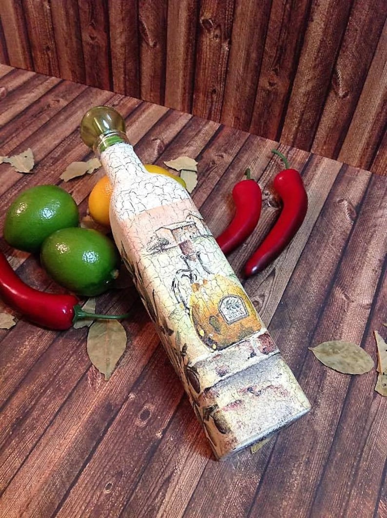 Olive oil dispenser, mediterranean kitchen decor, kitchen organization, cooking gift, cooking oil cruet, glass bottle with pourer image 10