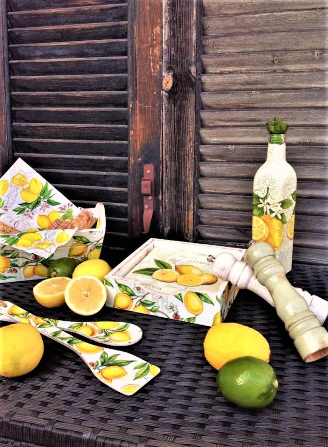Lemon themed kitchen decor kitchen organization lemon napkin Etsy
