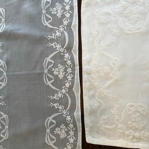 Madeira Embroidered Linen Ribbon & Bows Placemats and Runner