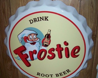 Frostie Root Beer 1960/'s Vintage Advertising Poster 10 Cents Off on a Carton