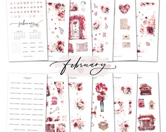 February Bundle || Decorative Collection (12 Sheets)