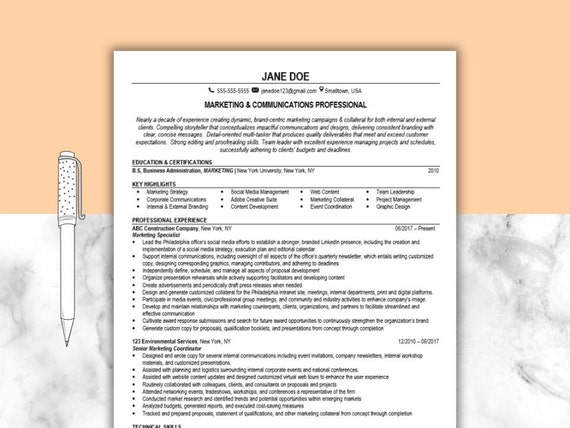 Professional & Technical Resume Template- Instant Digital Download!