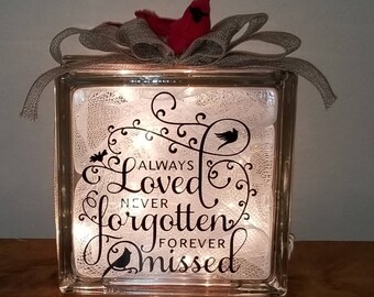 Memorial Glass Block Etsy memorial glass block etsy