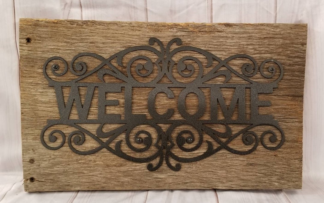 Welcome Sign on Old Barn - Etsy
