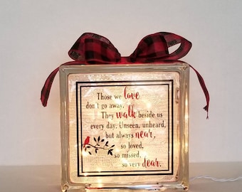 Those We Love - Memorial Glass Block,Sympathy Gift,Personalized Glass Block,Tribute, Remembrance