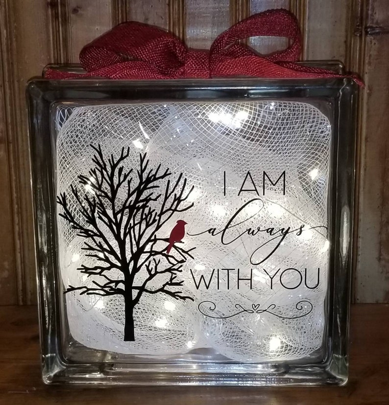 I Am Always With You Memory Glass Block image 1