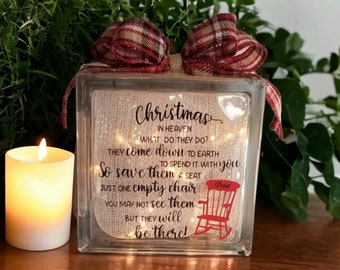 Christmas In Heaven-Memorial Gift Glass Block