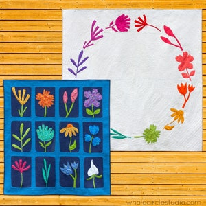 Botanical Beauties Quilt Pattern / modern flower / floral quilt / paper piecing / FPP / PDF pattern