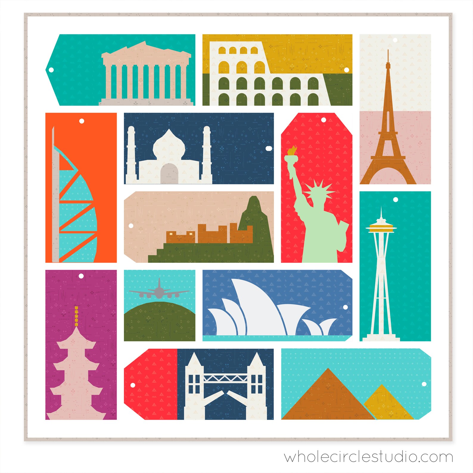Travel Quilt Pattern / World Cities / Travel and Architecture / Paper ...