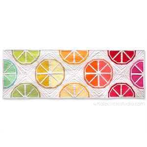 Citrus Slices Quilt and Table Runner. PDF Pattern. Foundation Paper PIecing. Perfect Gift to Make!