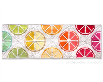 Citrus Slices Quilt and Table Runner. PDF Pattern. Foundation Paper PIecing. Perfect Gift to Make!