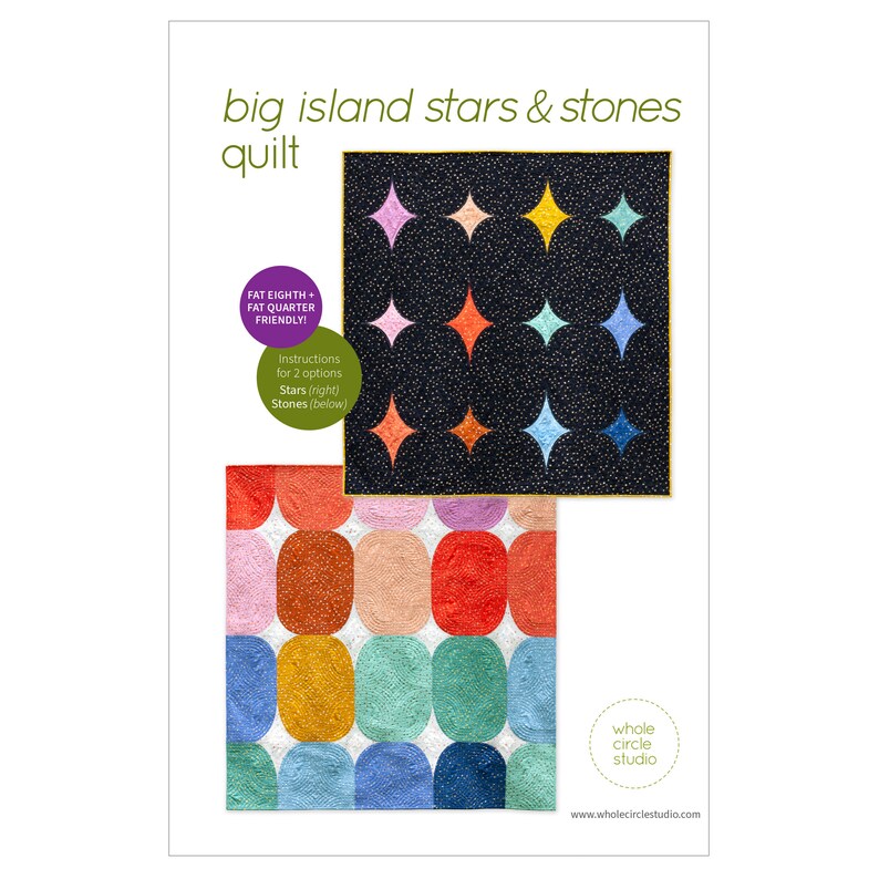 Stern und Steine Moderner Quilt. Drunkards Path Block. Curve Quilt Baby Quilt. Quilt Sofort Download. PDF-Datei. Big Island Sterne & Steine Bild 5