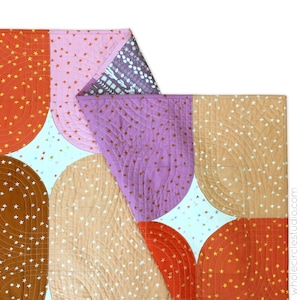 Stern und Steine Moderner Quilt. Drunkards Path Block. Curve Quilt Baby Quilt. Quilt Sofort Download. PDF-Datei. Big Island Sterne & Steine Bild 10