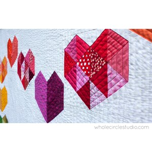 Wedding, Anniversary, Friendship, Engagement, Heart Quilt. PDF Pattern only. Perfect Gift to make Instant Download. image 2