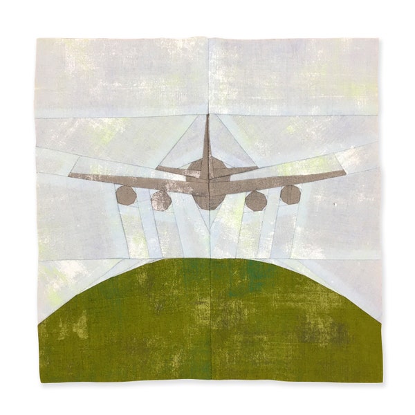 Airplane quilt block — foundation paper piecing | PDF pattern download | travel | flight