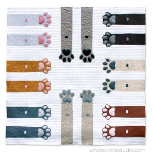 Dog + Cat Quilt Pattern. Paws Up! Modern Quilt. PDF Download. Foundation Paper Piecing. Perfect Gift for Animal Lover! Makes various sizes.