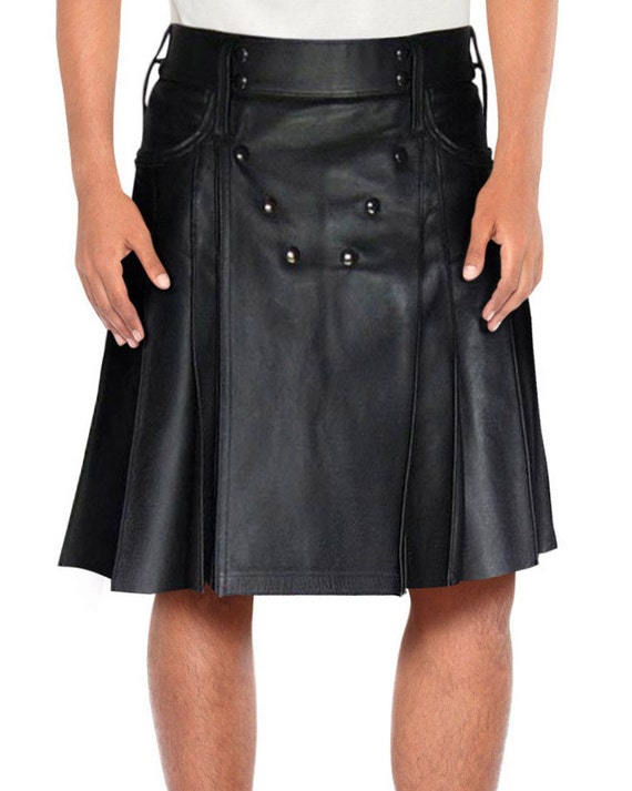 Kilt en cuir Mens Black Original kilt en cuir pour homme avec Etsy