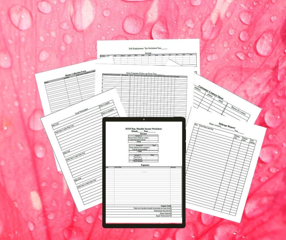 Direct Sales Planner for Avon Reps With 8 Business Worksheets Digital ...