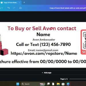 Avon Rep / Avon Ambassadors  Book Labels Customizable- Ideal for Your Avon Catalogs