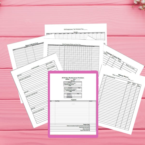 Direct Sales Planner for Avon Reps with 8 business worksheets digital best seller