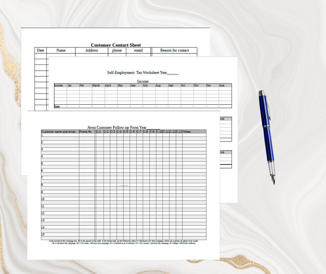Direct Sales Planner for Avon Reps With 8 Business Worksheets Digital ...