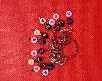 Handcrafted Lever Back Stitch Markers: Crochet Hook Size, Set of 10
